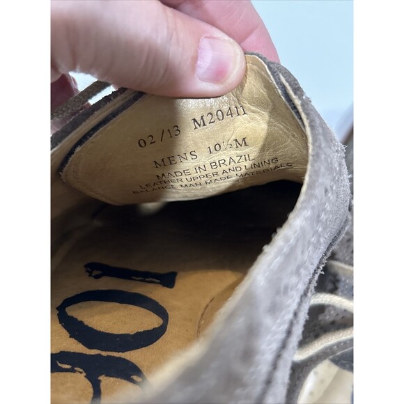 1901 Derby Shoes Oxford Men\'s 10.5 Gray Suede Wingtip Lace Up Brogues